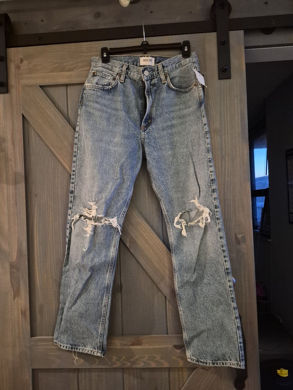 Agolde Distressed Straight-Leg Women's Jeans